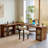 Nut-brown L-Shaped Solid Wood  desk-15740120-15739941