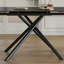 Ensemble de table de salle à manger rétractable en pierre frittée, doté d'un design rectangulaire moderne, il adopte des pieds de table en acier au carbone noir et une structure à pieds croisés au bas (table + 8 chaises)-92839890-100461728