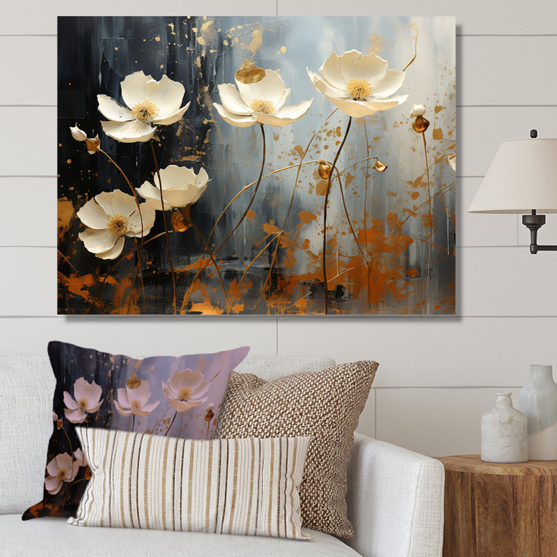 Golden Meadows of Flowers Fields II sur impression sur toile, Toile tendue, H 12 po x l 20 po x P 1 po