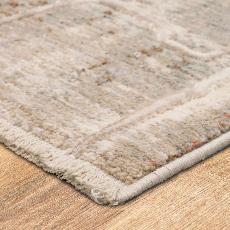 Karastan Bellisima Woven Polyester Abstract Beige/Cream Area Rug, Runner 2'7" x 	7'3"