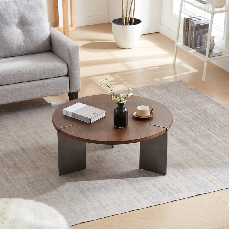 Table basse ronde, Brun
