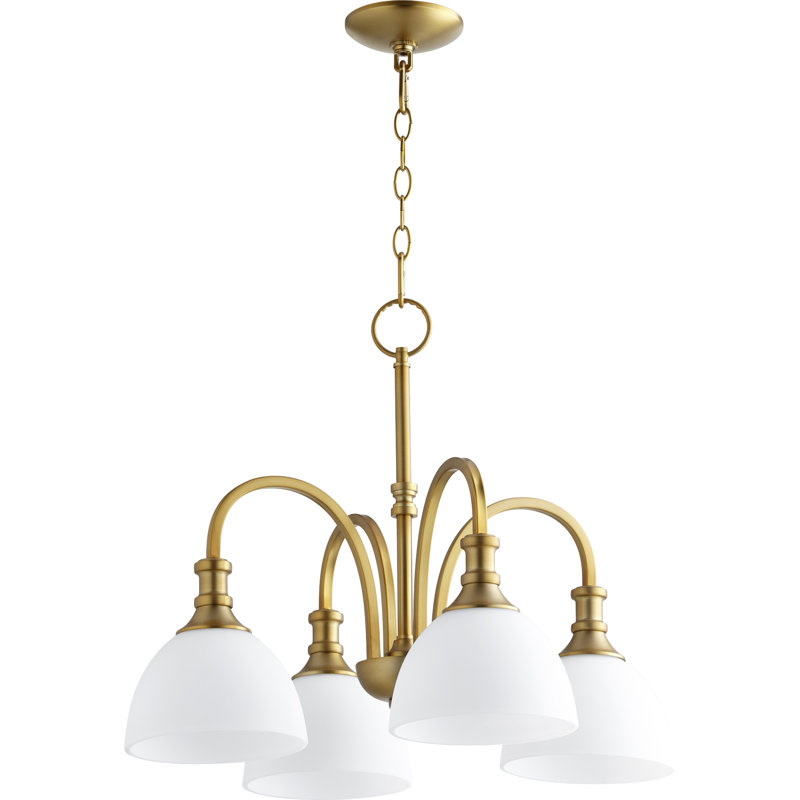 Falbo 4 - Light Dimmable Chandelier, White, Aged Brass