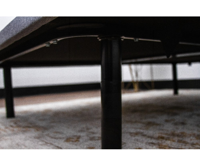 Omne Twin XL Upholstered Platform Foundation - No Box Spring Needed, Strong Support, Black/Gray, Twin