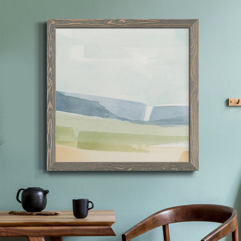 Toile encadrée Pastel Slopes II-Premium - prête à être accrochée, H 27,5 po x l 27,5 po x P 1,5 po, gris