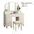 Transitional Style  1Pc Vanity W/ Stool Set Knob Handles Storage Drawers 3-Sidded Mirror Bedroom Furniture-1128662046