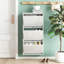 Armoire de rangement murale à chaussures en métal avec 3 tiroirs rabattables, rangement compact et élégant