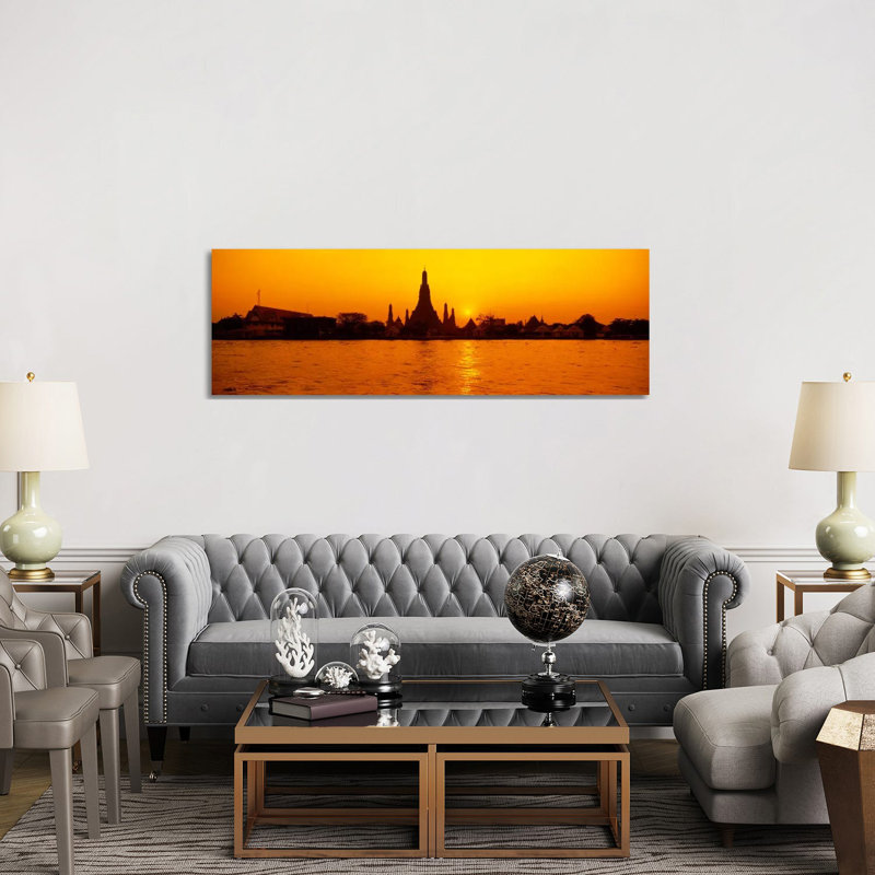 Sunset's Glow 1 Piece Wrapped Canvas Panoramic Wall Art, 152.4 cm H x 50.8 cm W x 3.175 cm D
