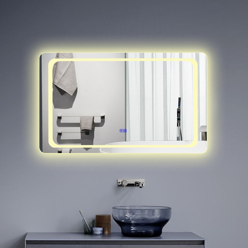 Miroir de salle de bain avec écran tactile avec éclairage ammarah