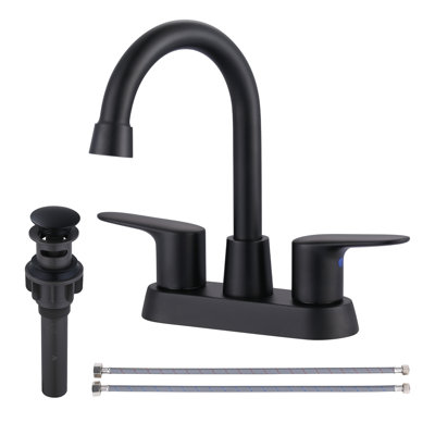 Centerset 2-handle Bathroom Faucet with Drain Assembly