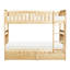 Lit superposé simple au-dessus de simple avec boîtes de rangement Finition en pin naturel Échelle robuste Mobilier de chambre à coucher transitionnel en bois 1pc