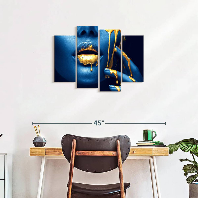 Impression sur toile 4 pièces, H 22 po x l 36 po x P 1 po