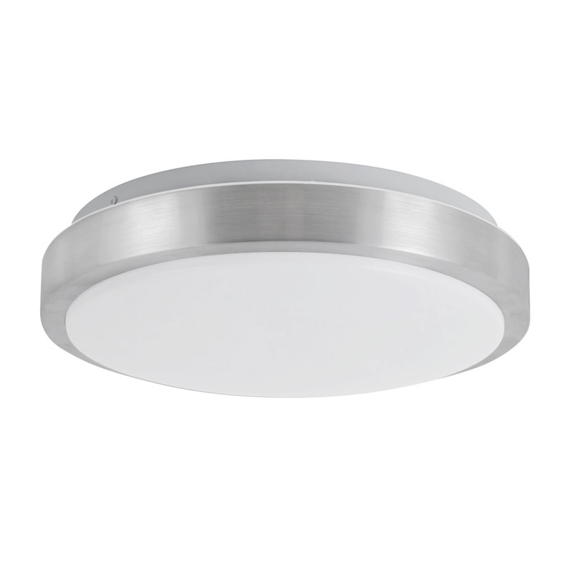 Yanis 12-in Black dimmable LED Flush Mount, Nickel