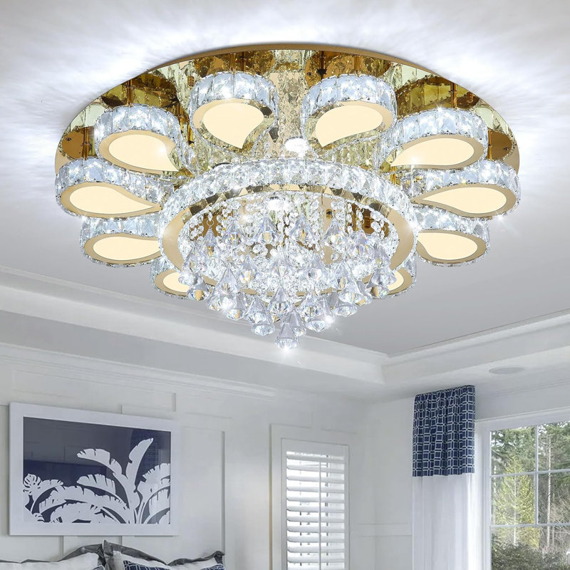 Lustre en cristal Glam, Noir mat