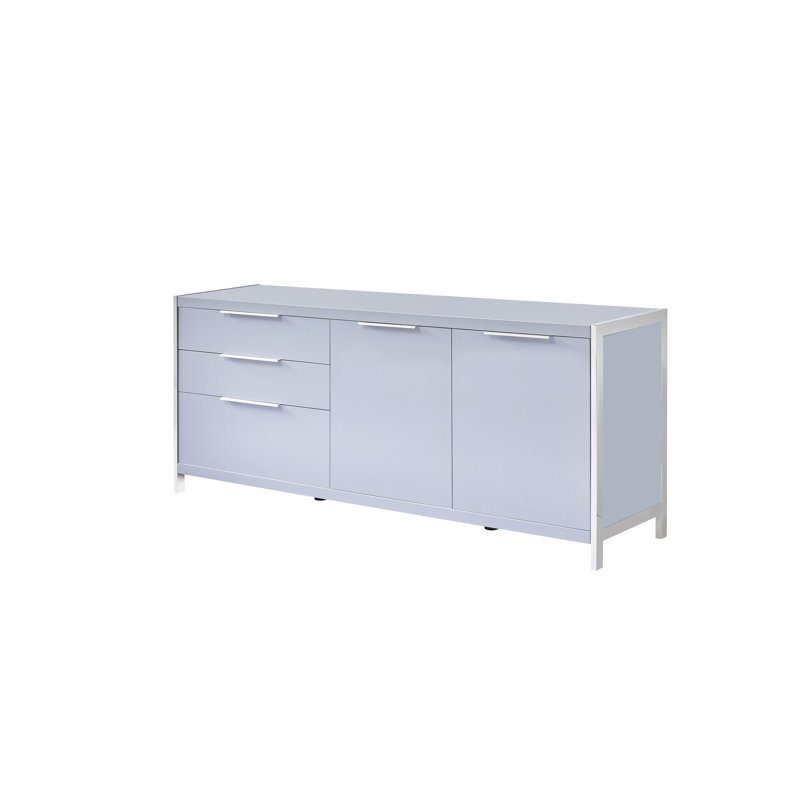 Deja 71'' Sideboard, High Gloss Light Gray