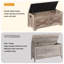 Coffre de rangement, coffre en bois avec charnière de sécurité et plateau relevable, banc de rangement pour entrée, chambre à coucher, salon, assemblage facile