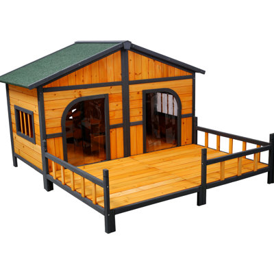 Niche pour chien en bois double TG