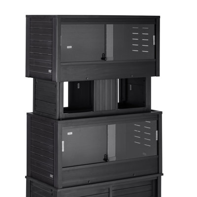 New Age Pet Ecoflex Two Large Reptile Enclosures With Matching Stacker Combo Set In Black