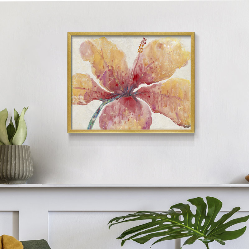 Blooming Hibiscus -Framed Print - Restickable, 16" H x 20" W