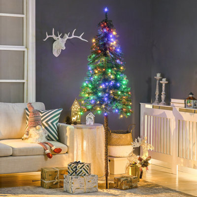 Arbre de Noël artificiel de 6 pi avec 442 branches, 175 lumières DEL et base en acier pour un décor des Fêtes facile