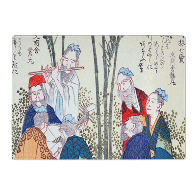 Tempered Glass Seven Sages in the Bamboo Grove by Yashima Gakutei Chopping Board