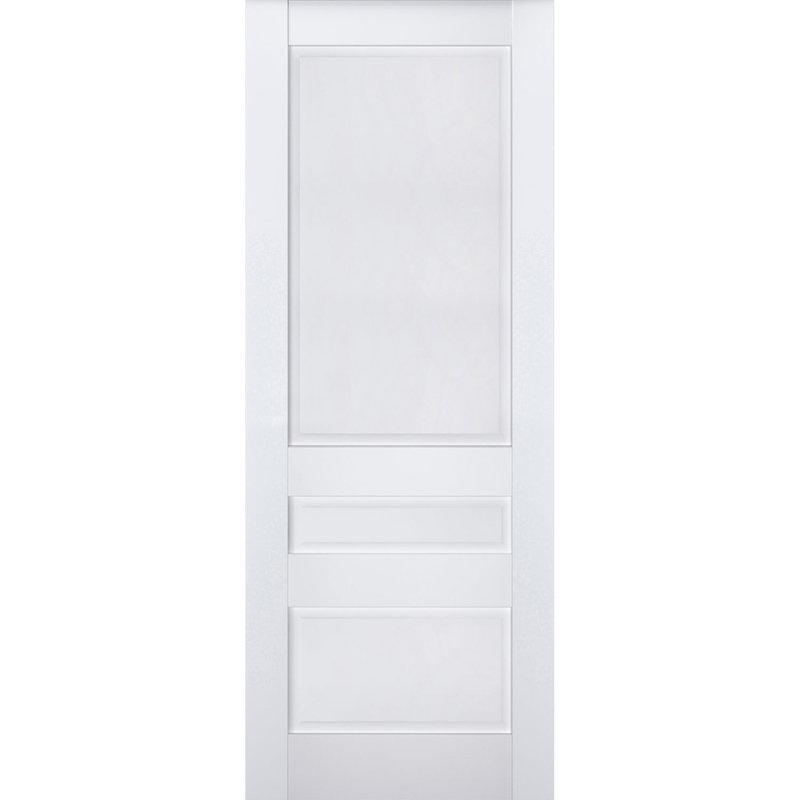 Porte de grange en bois à panneaux Veregio, 36 po x 80 po, Blanc