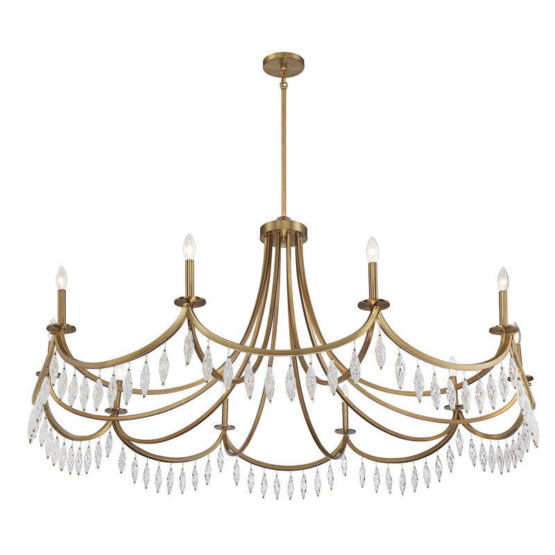 Lustre 10 lumières en laiton Kameron, Laiton