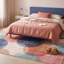 Tapis Estuary2 Modern Circles à motifs géométriques turquoise, rose et crème, lavable à la machine, antidérapant, à poils courts, pour l'intérieur et l'extérieur, adapté aux animaux domestiques, idéal pour le salon, la chambre, la salle à manger, l'entrée, le couloir ou le bureau.-1643507287