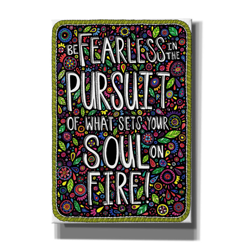 «Be Fearless» par Hello Angel, art mural sur toile, H 26 po x l 18 po