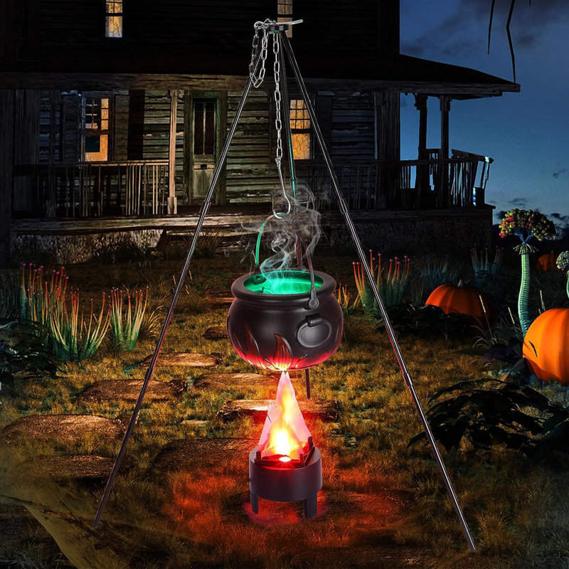 Grand chaudron d'Halloween sur un trépied