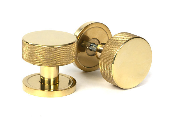 Brompton Interior Mortise Knob Set , Polished Brass
