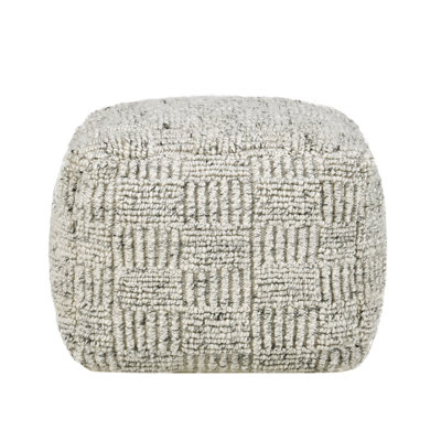 Shades 18" Recycled Fabric Indoor Outdoor Pouf, Grey