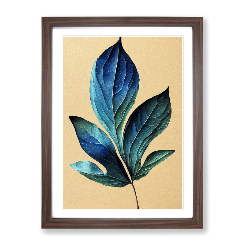 View Of A Leaf No.1 - Single Picture Frame Print, 34cm H x 25cm W x 2cm D, Walnut
