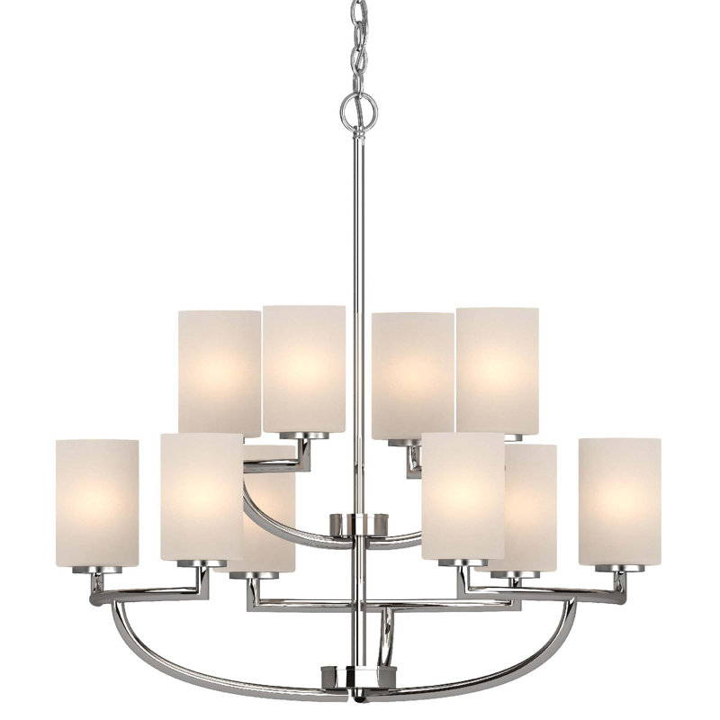 Lustre suspendu en chrome 10 lumières Singh