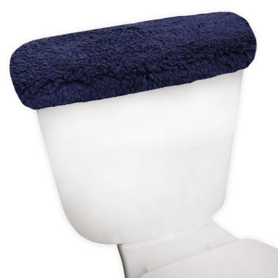 100% Cotton Plush Toilet Tank Lid Cover with Elastic Fit, Soft Decorative Bathroom Accent, 10"x22"