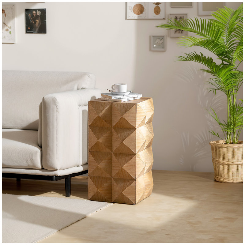 Table d'appoint rétro, table de chevet rétro en bois 23,62 po