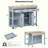 47 inch Kitchen Island with Extendable Dining Table, Rubber Wood Veneer Kitchen Table with Internal Storage Rack, Power Outlet, Kitchen island with Storage 2 Drawers 2 Cabinet-798133859