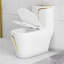 Toilette allongée noire silencieuse et anti-odeur 1,85 gallons par minute (siège inclus)-111593507