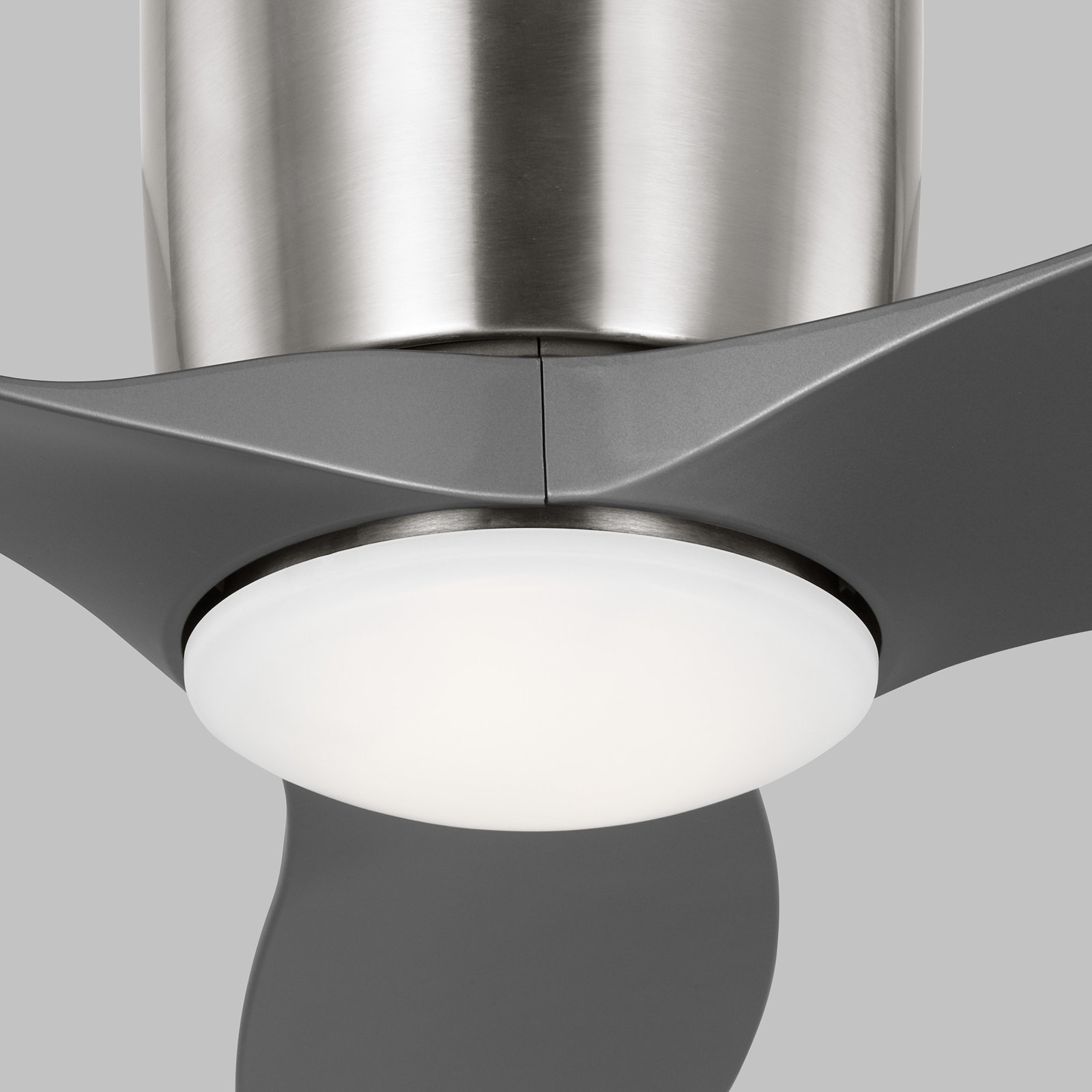 Aisling 3 Blade Ceiling Fan with LED Light Kit, Silver, Brushed Steel, 52"