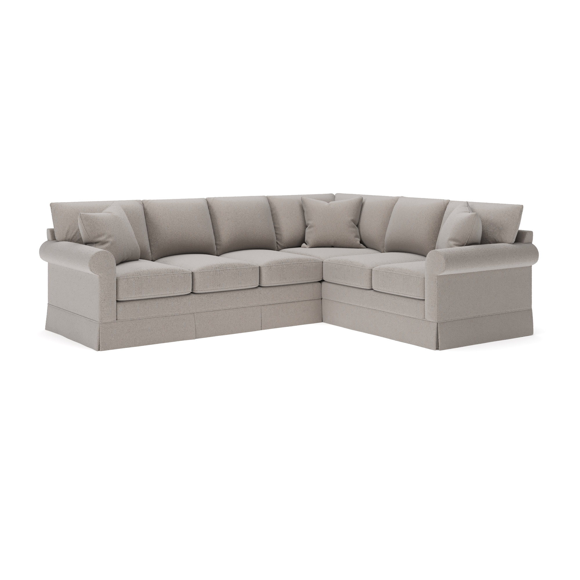 Friedman Upholstered L-Sectional, Right Hand Facing, Apollo Pebble Boucle