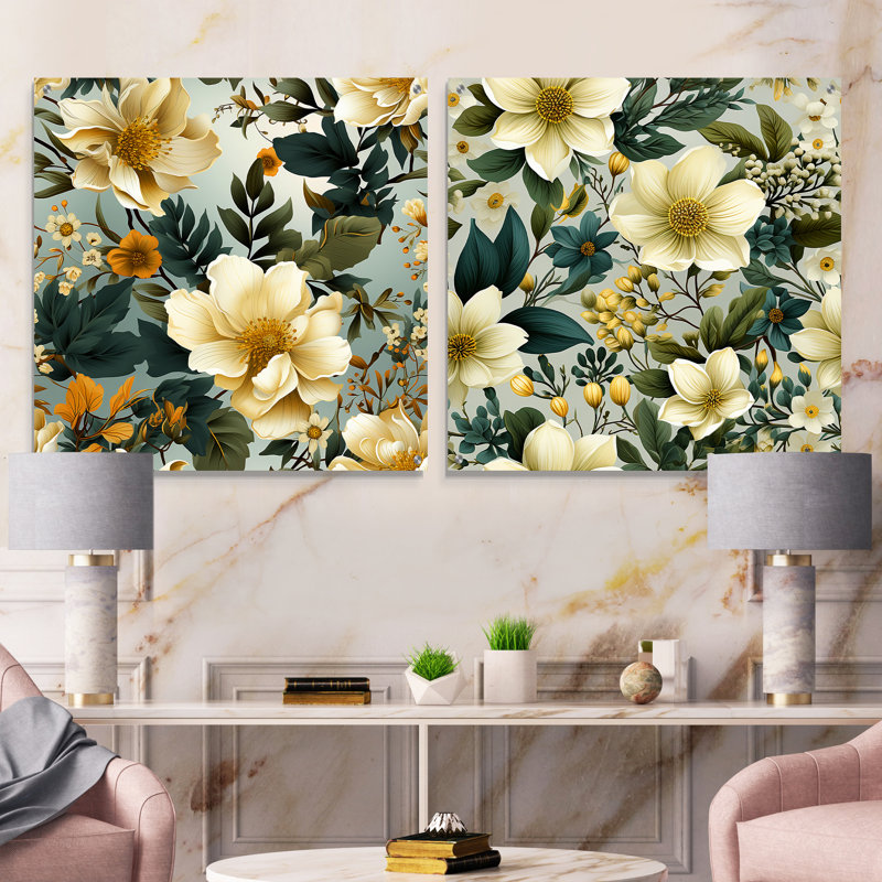Charline - ensemble de 2 art mural en verre acrylique, H 36 po x l 73 po