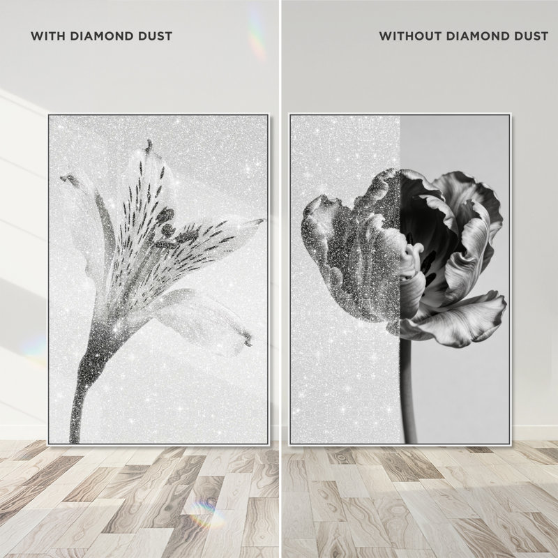 Peeking Flowers Set Set by Oliver Gal, 46" H x 31" W, White Floater Frame