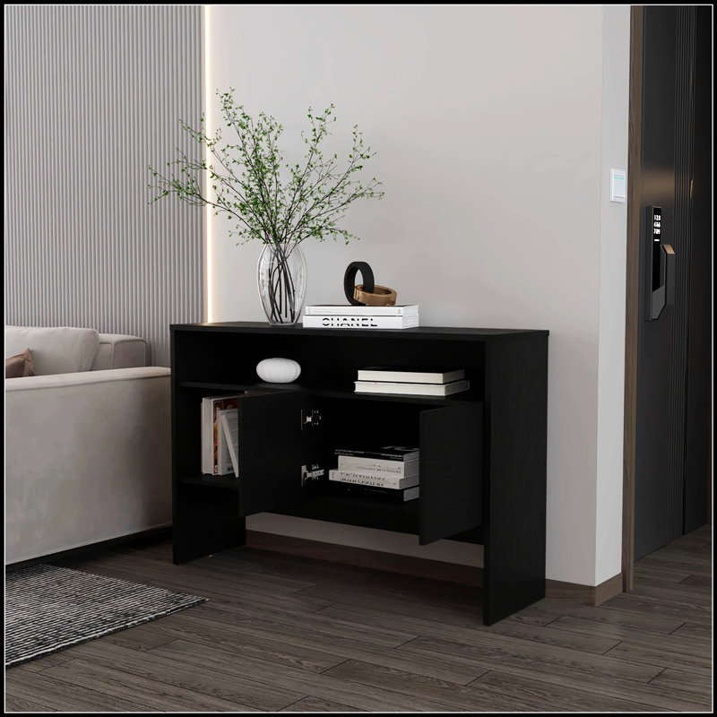 Console noire avec deux portes