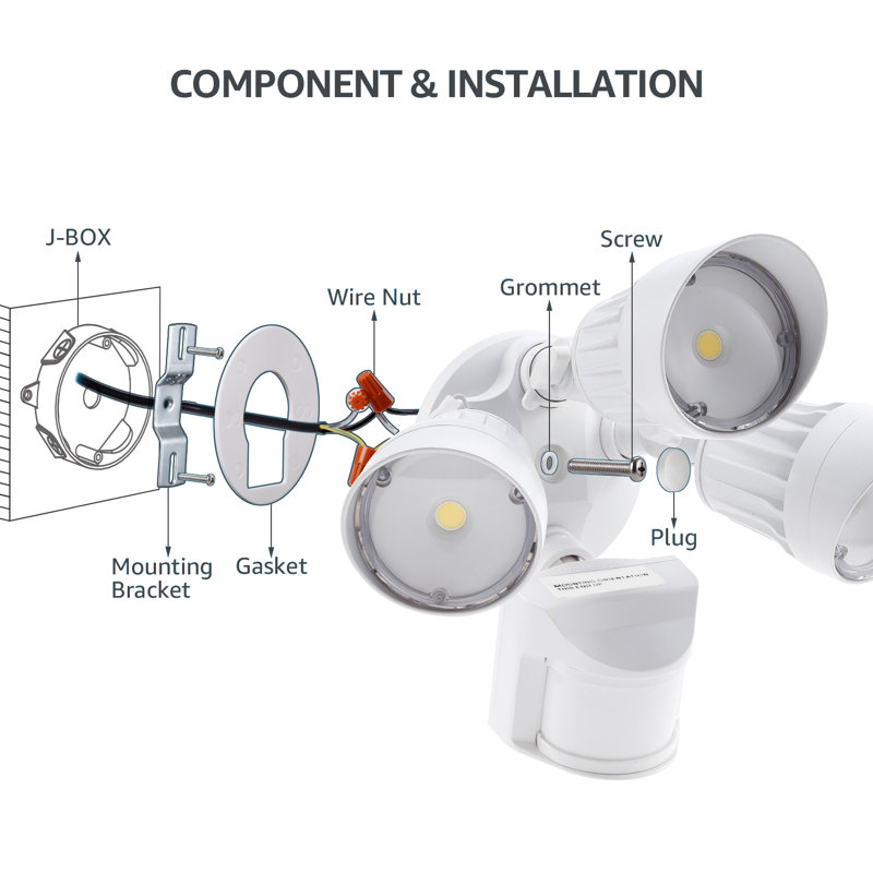 LED Flood Security Lights Dusk to Dawn, 3 Lighting Modes 3000K Warm White