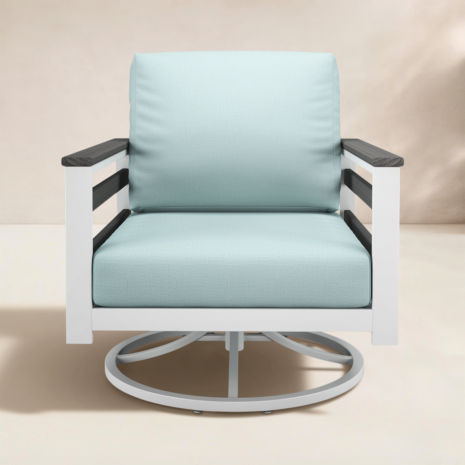 Townsend Metal Outdoor Rocking Chair With Sunbrella Cushion, Bliss Dew