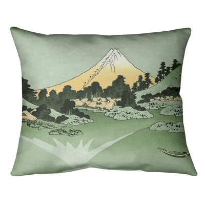 Coussin lombaire katsushika hokusai, mt. fuji réfléchi dans le lake kawaguchi
