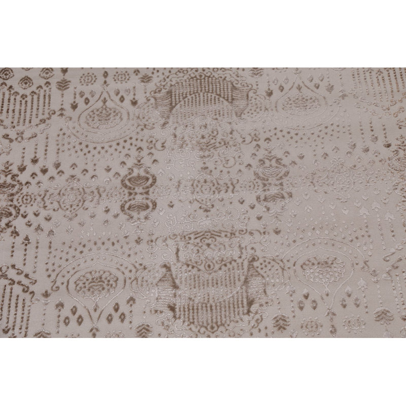 Tapis turc oriental transitionnel damassé 3 x 5, Carré 9 pi 10 po
