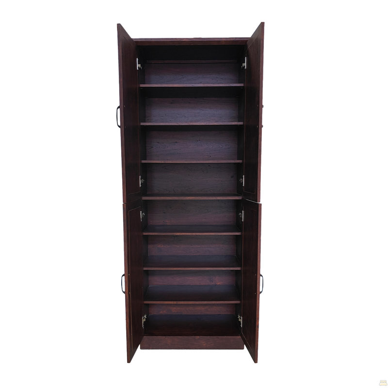 Armoire à chaussures de 68 pouces de hauteur avec portes, armoire de rangement à 8 niveaux avec tablettes réglables
