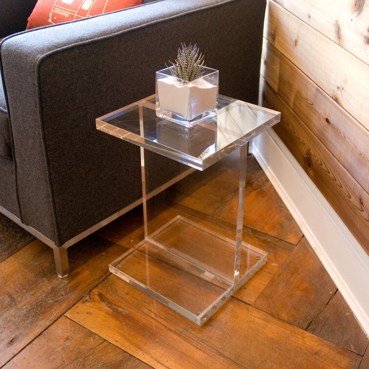 Acrylic Nightstand Side Table Modern Design Clear Home Decor
