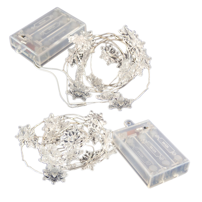Battery Operated LED Fairy String Lights with Snowflakes