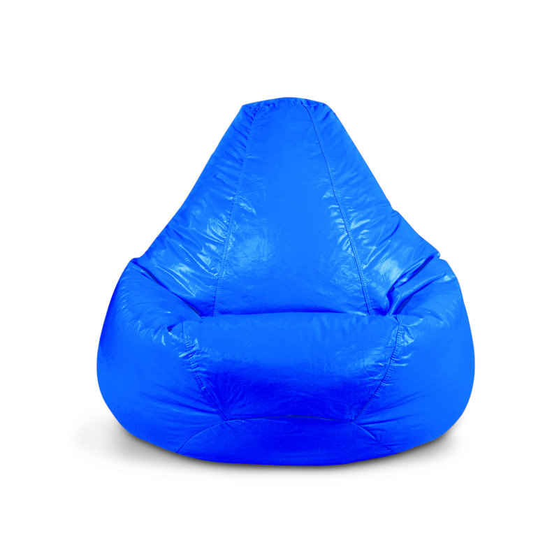 Faux Leather Bean Bag Chair & Lounger, Nautical Blue Faux Leather